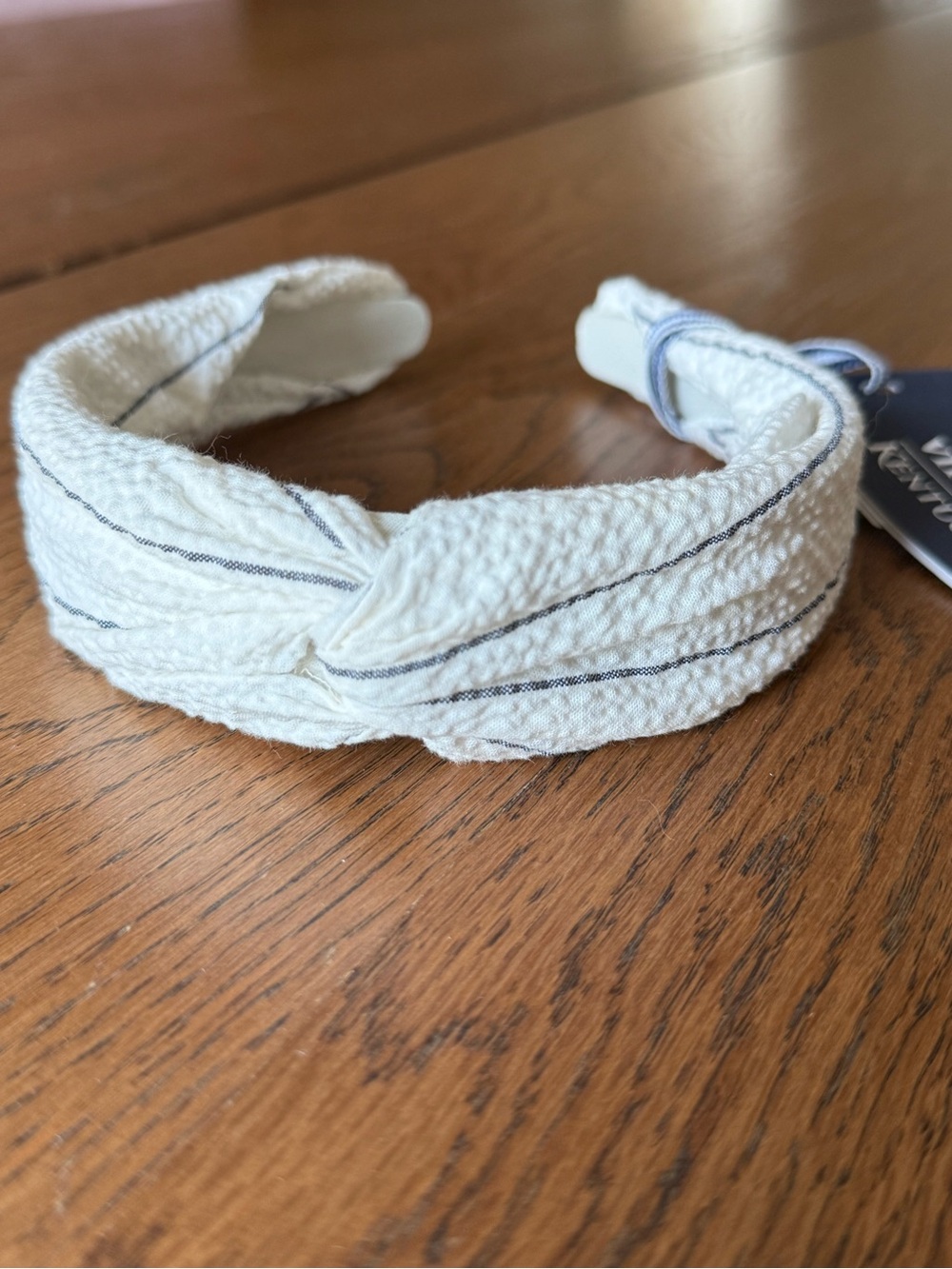 Vineyard Vines Knotted Headband with Navy Pinstripes